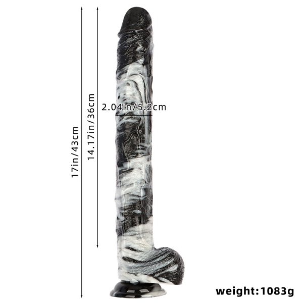(image for) Black and White PVC Realistic Dildo 03