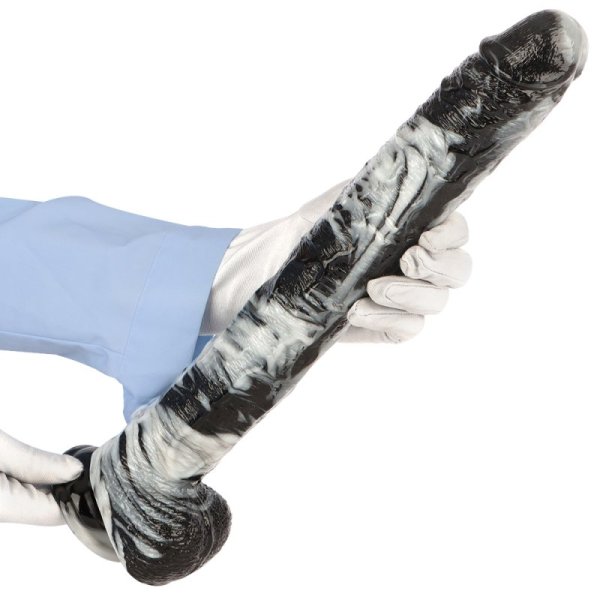 (image for) Black and White PVC Realistic Dildo 03