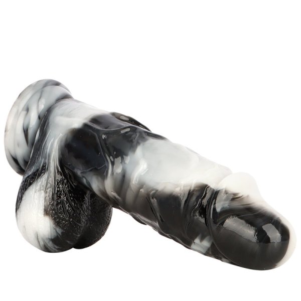 (image for) Black and White PVC Realistic Dildo 06