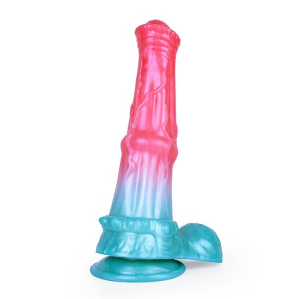 (image for) Alien Beast Cyan Rainbow 9.3" Dildo - B