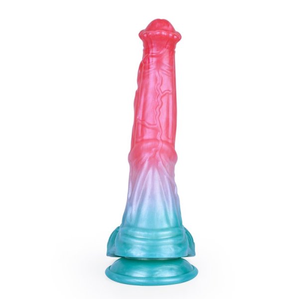 (image for) Alien Beast Cyan Rainbow 9.7" Dildo - C