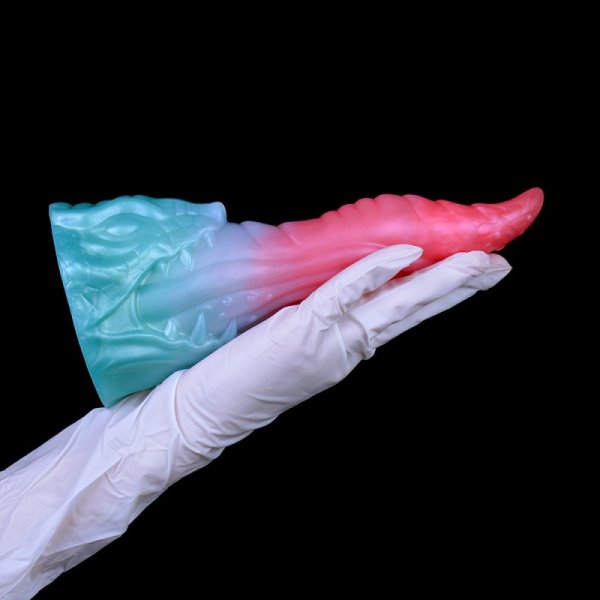 (image for) Alien Beast Cyan Rainbow 8.2" Dildo - D