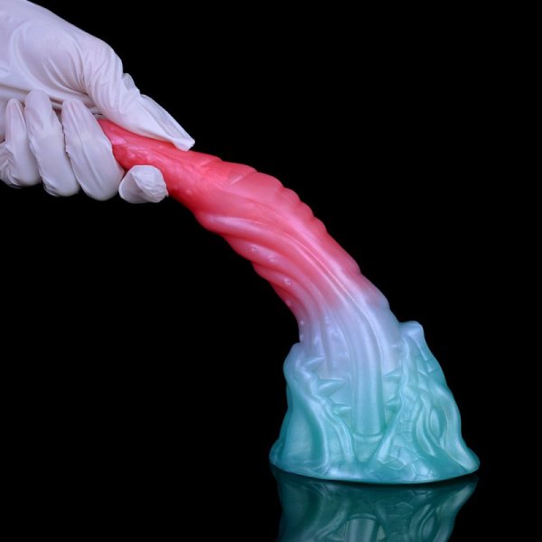 (image for) Alien Beast Cyan Rainbow 8.2" Dildo - D