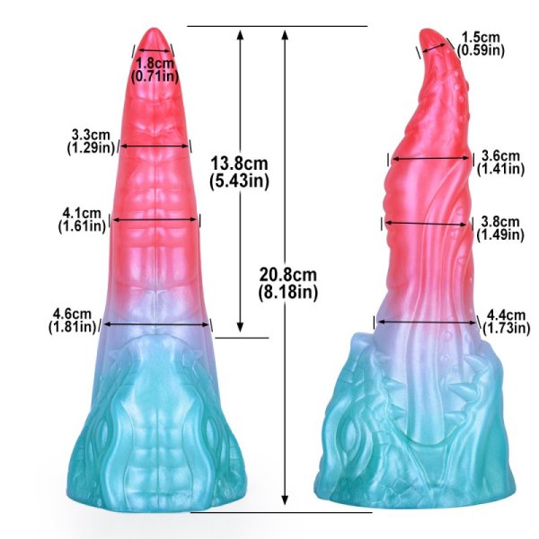 (image for) Alien Beast Cyan Rainbow 8.2" Dildo - D
