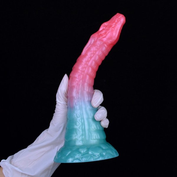 (image for) Alien Beast Cyan Rainbow 9.8" Dildo - E