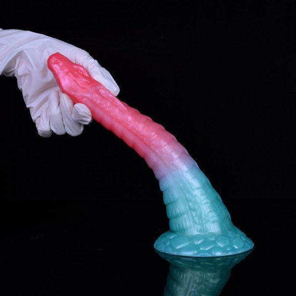 (image for) Alien Beast Cyan Rainbow 9.8" Dildo - E