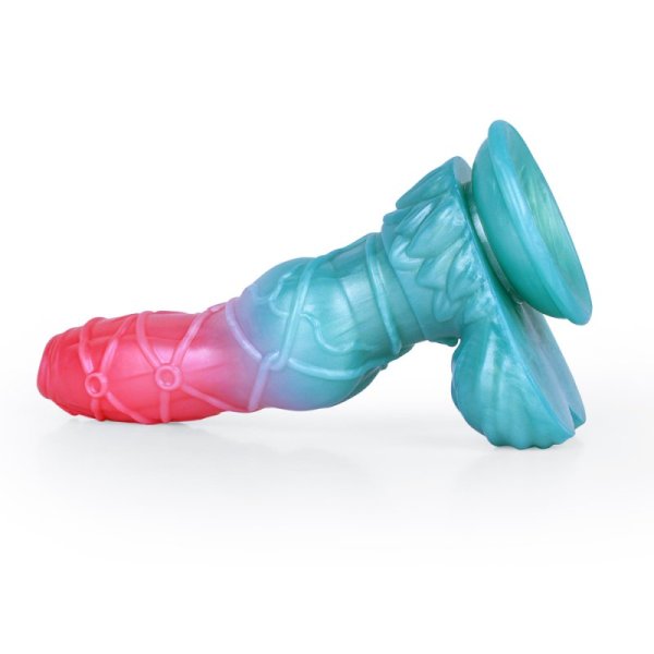 (image for) Alien Beast Cyan Rainbow 9.4" Dildo - H