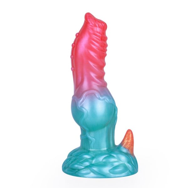 (image for) Alien Beast Cyan Rainbow 7.7" Dildo - J
