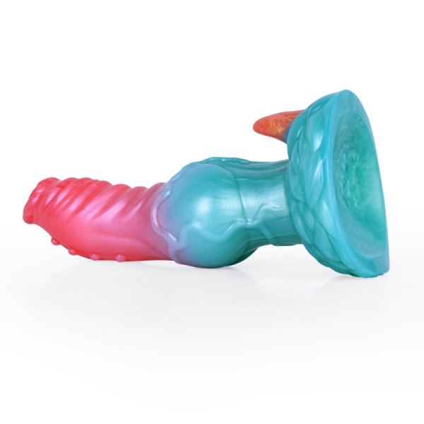 (image for) Alien Beast Cyan Rainbow 7.7" Dildo - J