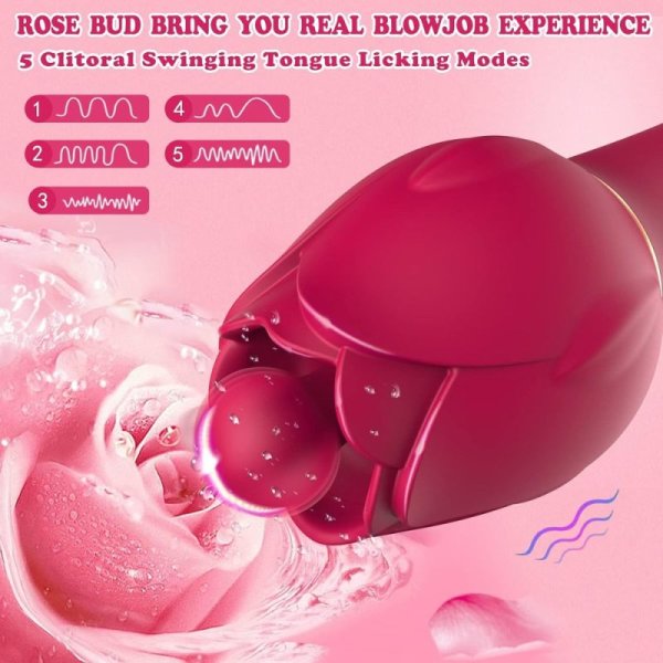 (image for) Handheld 2-in-1 Powerful Tongue-licking Vibrator
