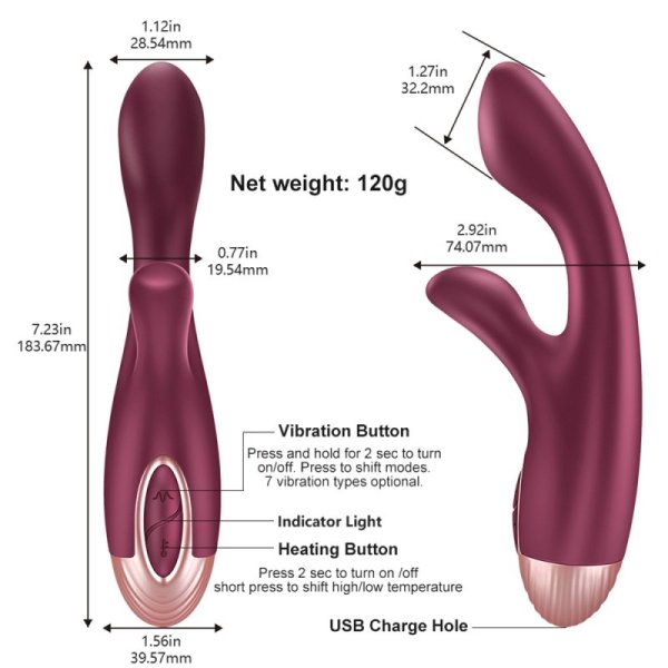 (image for) Kelly Dual Warm G-spot Rabbit Vibrator
