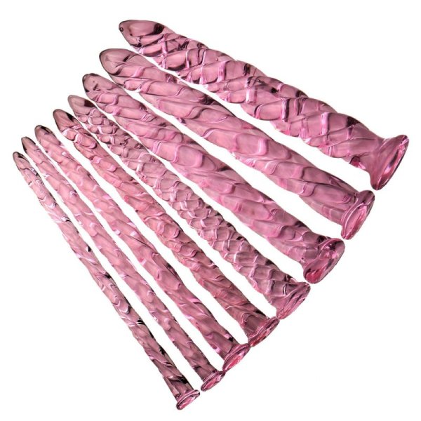 (image for) Pink Glass Threaded Urethral Plug Kit