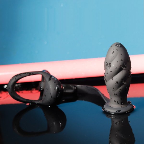 (image for) Cock & Ball Ring With Thread Anal Plug
