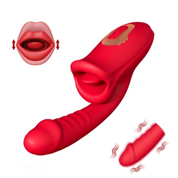 (image for) Tongue Rose Realistic Dildo Vibrator
