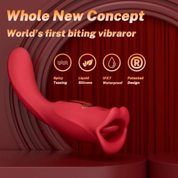 (image for) Mouth Lip Biting Vibrator with G Spot Tapping