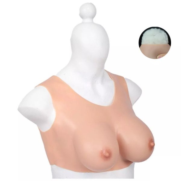(image for) Round Collar Crossdresser Breast Forms - Cotton