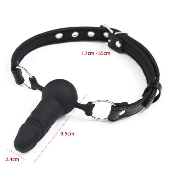 (image for) Leather Strap Fantasy Gag - Dildo