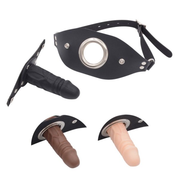 (image for) Leather Head Strap with Penis Gag