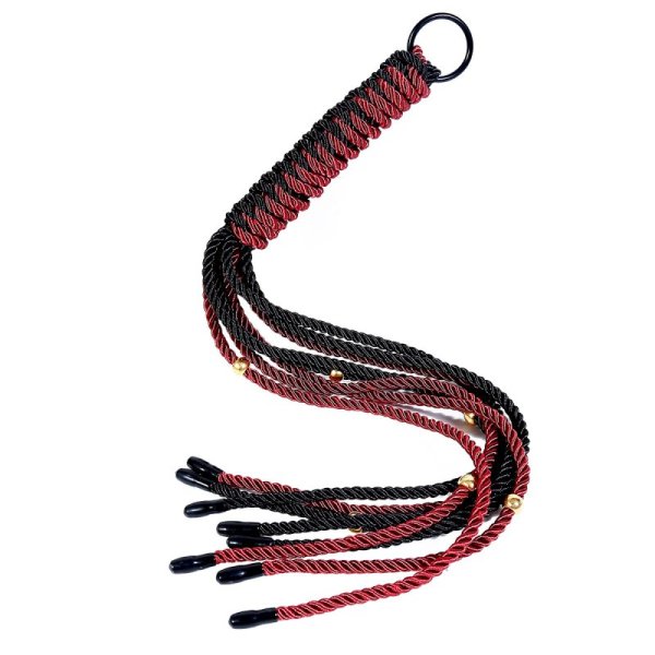 (image for) Red and Black Duel Braided Rope Flogger