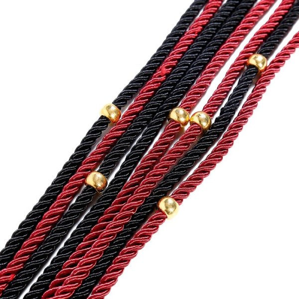 (image for) Red and Black Duel Braided Rope Flogger