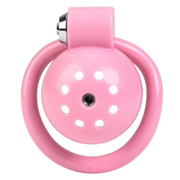 (image for) Button Lock Chastity Cage With Metal Penis Plug
