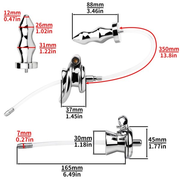 (image for) Chastity Cage With Enema Butt Plug