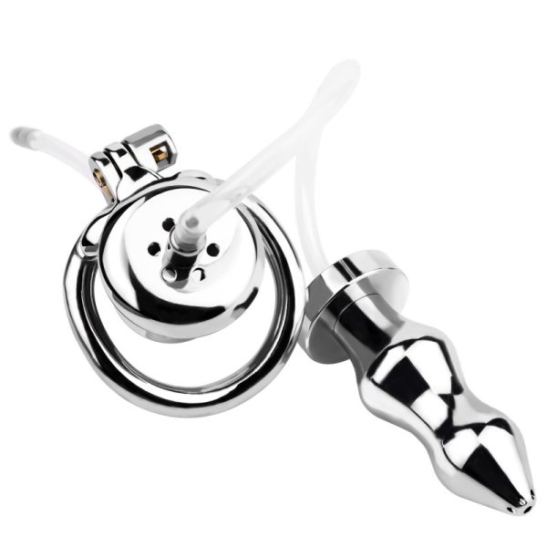 (image for) Chastity Cage With Enema Butt Plug
