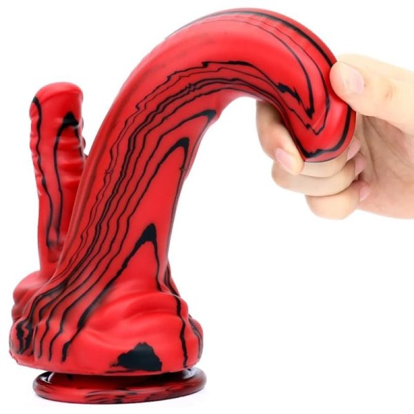 (image for) Red Double Dildos with Suction Cup