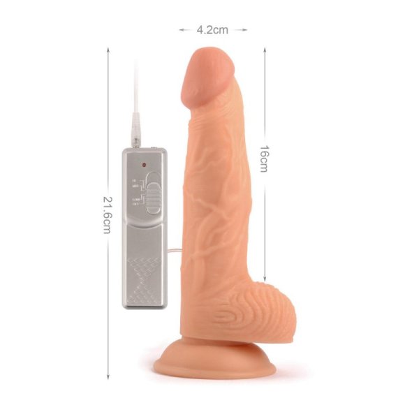 (image for) 8.5" Mr. Rude Buzzer Vibrating Realistic Dildo