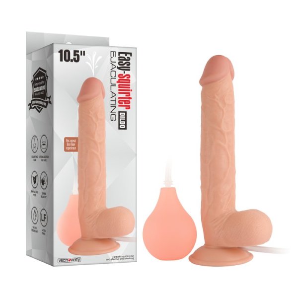 (image for) 10.5” Easy-Squirter Ejaculating Realistic Dildo -King Sized
