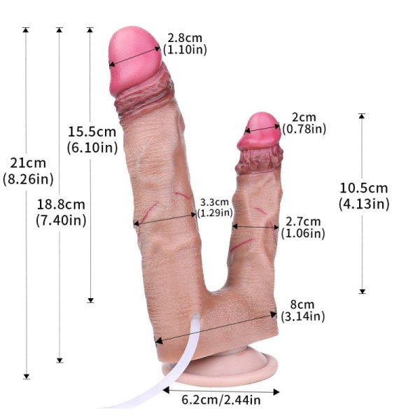 (image for) Dual-layer Double Side Squirting Dildo 8.27 Inches