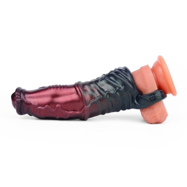 (image for) Alien Silicone Cock Sheath in Claret