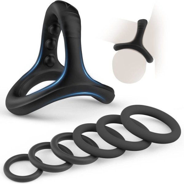 (image for) Silicone Cock Rings Set with 7 Different Sizes