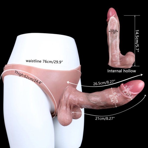 (image for) 10.5 Inches Wearable Hollow Dildo