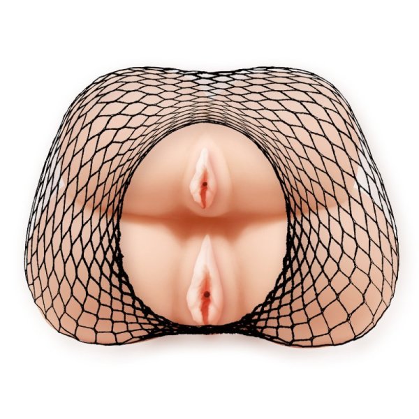 (image for) Vagina & Anal Lifelike Vibrating Fishnet Ass