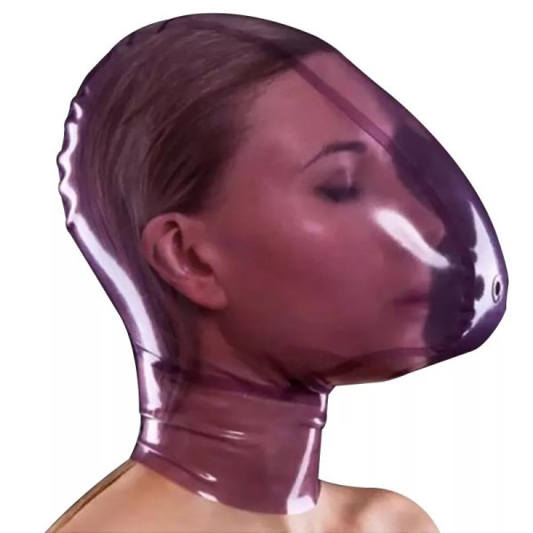 (image for) Latex Hood with Breath Control Hole