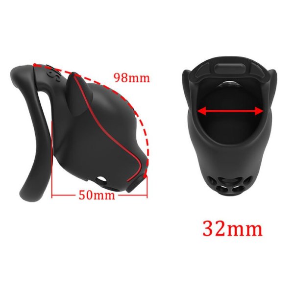 (image for) Slave Dog Head Chastity Cage - Invisible Lock
