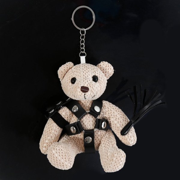 (image for) Fetish Teddy Bear Keyring - Punk Shoulder