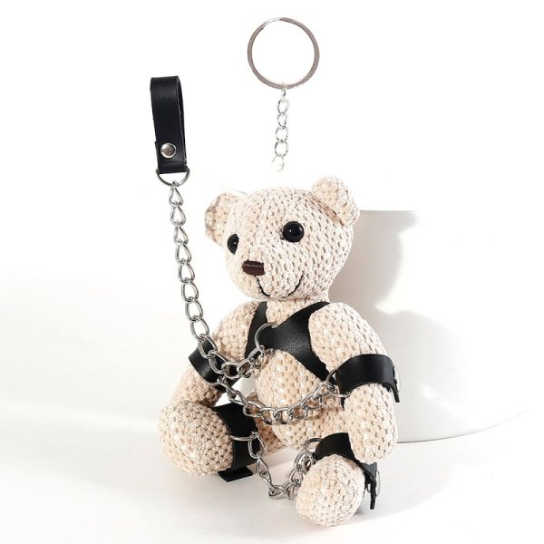 (image for) Fetish Teddy Bear Keyring - Leash & Harness