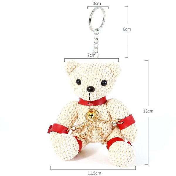 (image for) Fetish Teddy Bear Keyring - Red Strap