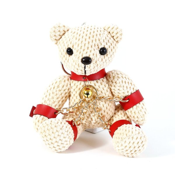(image for) Fetish Teddy Bear Keyring - Red Strap