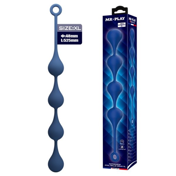 (image for) 20.6" Silicone Waterdrop Anal Beads