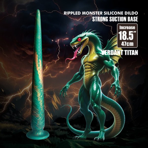(image for) 18.5" Snake Tail Anal Plug - Verdant Titan