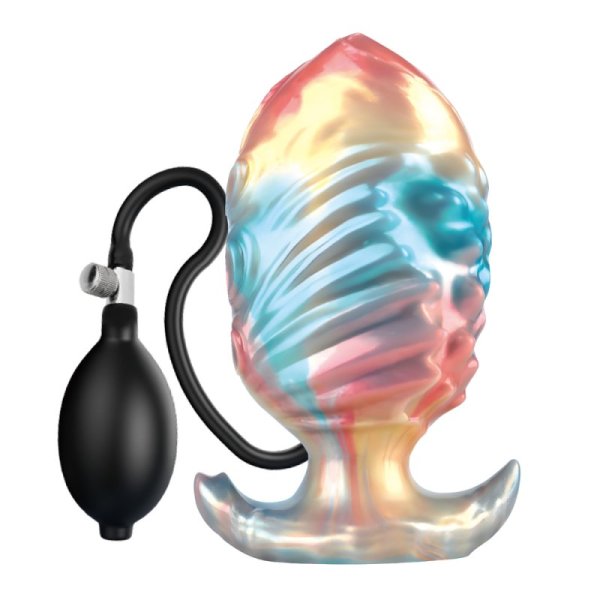 (image for) 7.0" Inflatable Studded Anal Plug - Ebon Leviathan