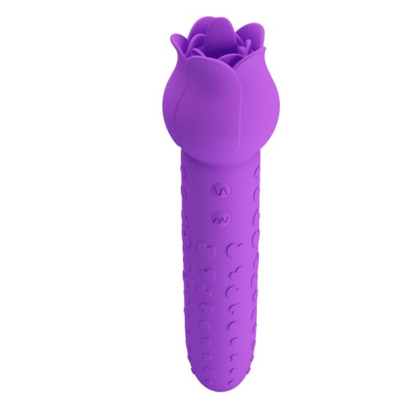 (image for) Heart Handle Licking Rose Vibrator