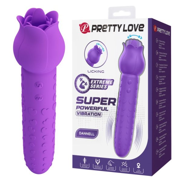 (image for) Heart Handle Licking Rose Vibrator