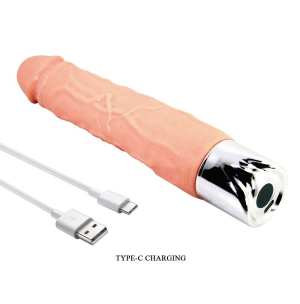 (image for) 8.8" Vibration Textured Dildo