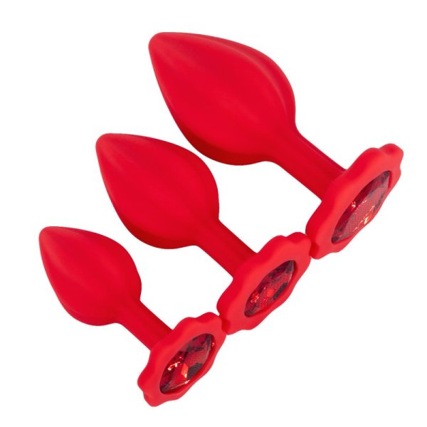 (image for) Silicone Anal Trainer Plugs with Jewel