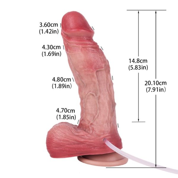 (image for) Dual Density Silicone Ejaculating 7.92 in Dildo