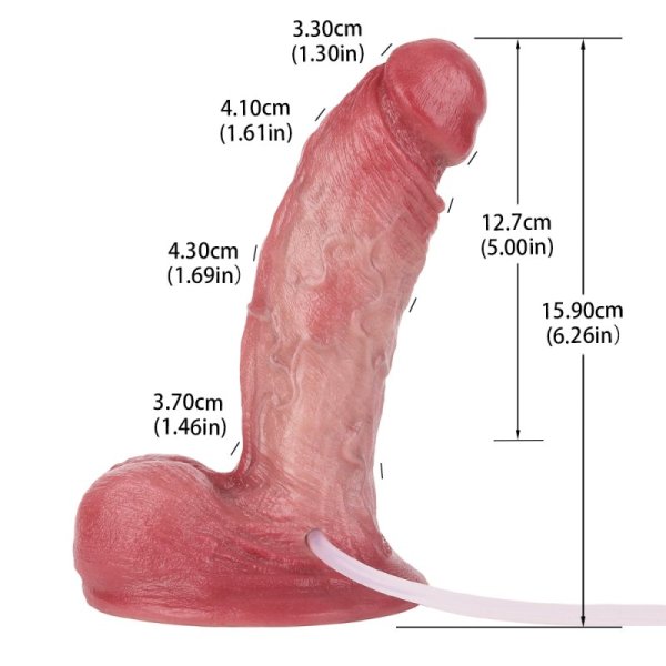 (image for) Dual Density Silicone Ejaculating 6.26 in Dildo